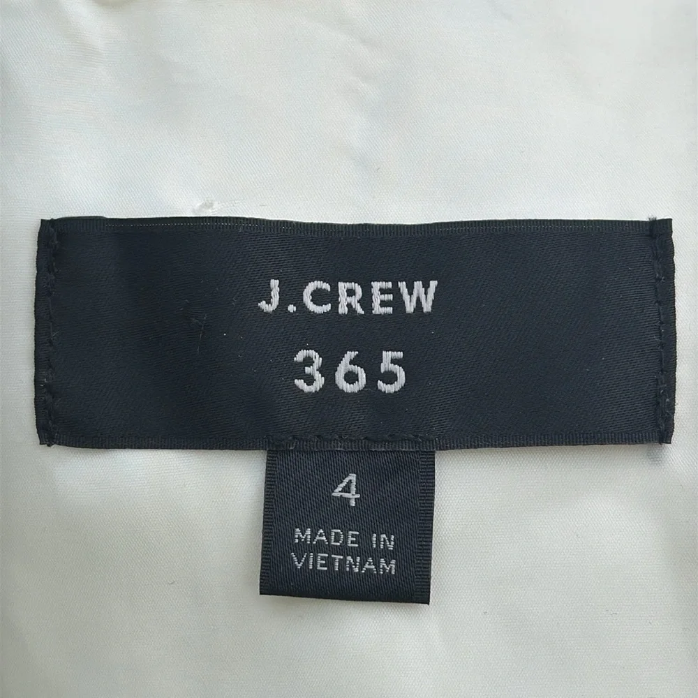 J. Crew 365 3/4 Sleeve Sheath 'Combo Dress' in Ivory White & Navy Blue Size 4